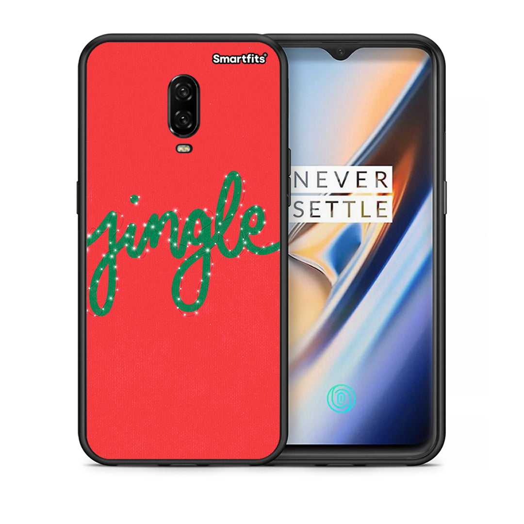 Θήκη OnePlus 6T Jingle Xmas από τη Smartfits με σχέδιο στο πίσω μέρος και μαύρο περίβλημα | OnePlus 6T Jingle Xmas case with colorful back and black bezels