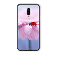 Thumbnail for OnePlus 6T Ladybug Flower θήκη από τη Smartfits με σχέδιο στο πίσω μέρος και μαύρο περίβλημα | Smartphone case with colorful back and black bezels by Smartfits