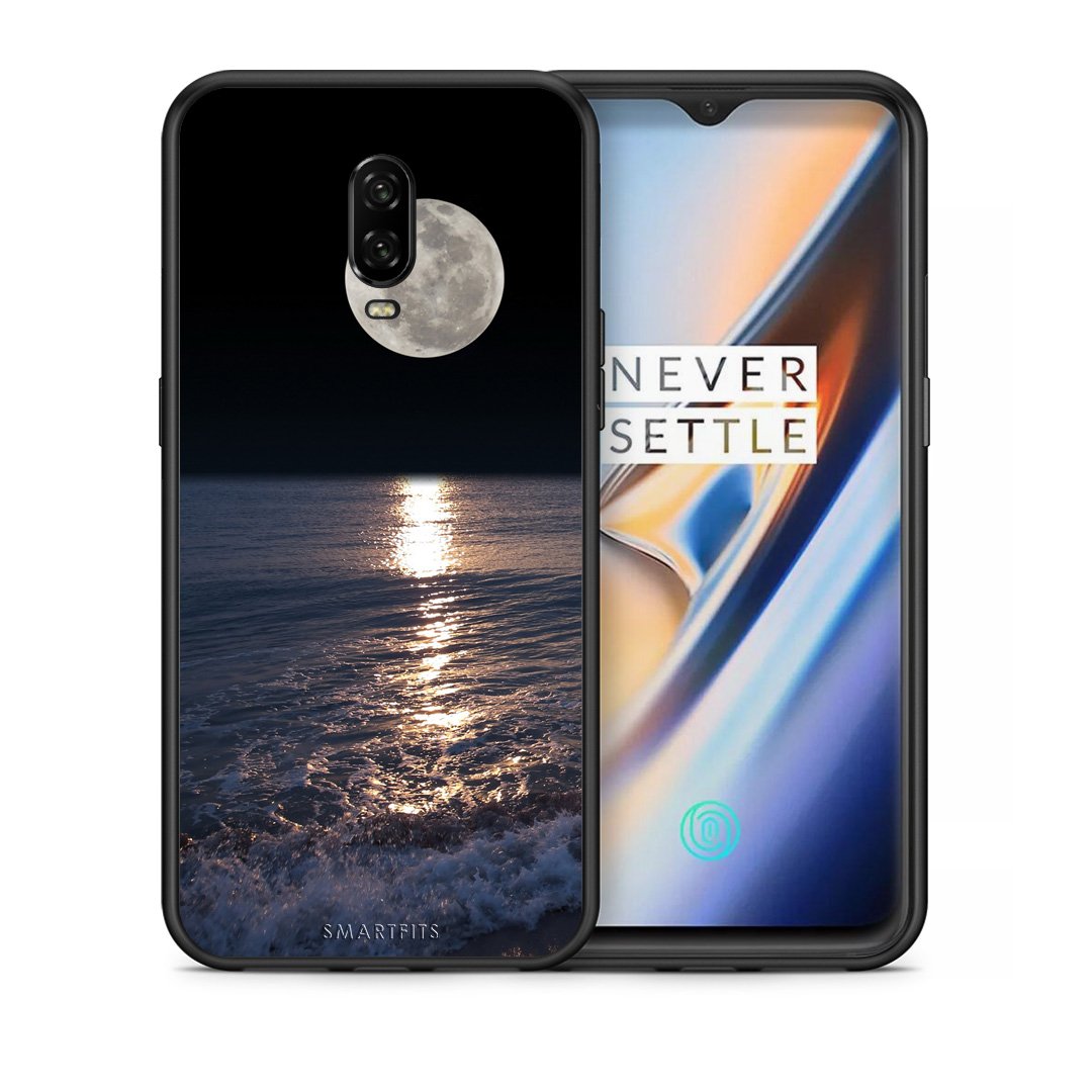 Θήκη OnePlus 6T Moon Landscape από τη Smartfits με σχέδιο στο πίσω μέρος και μαύρο περίβλημα | OnePlus 6T Moon Landscape case with colorful back and black bezels