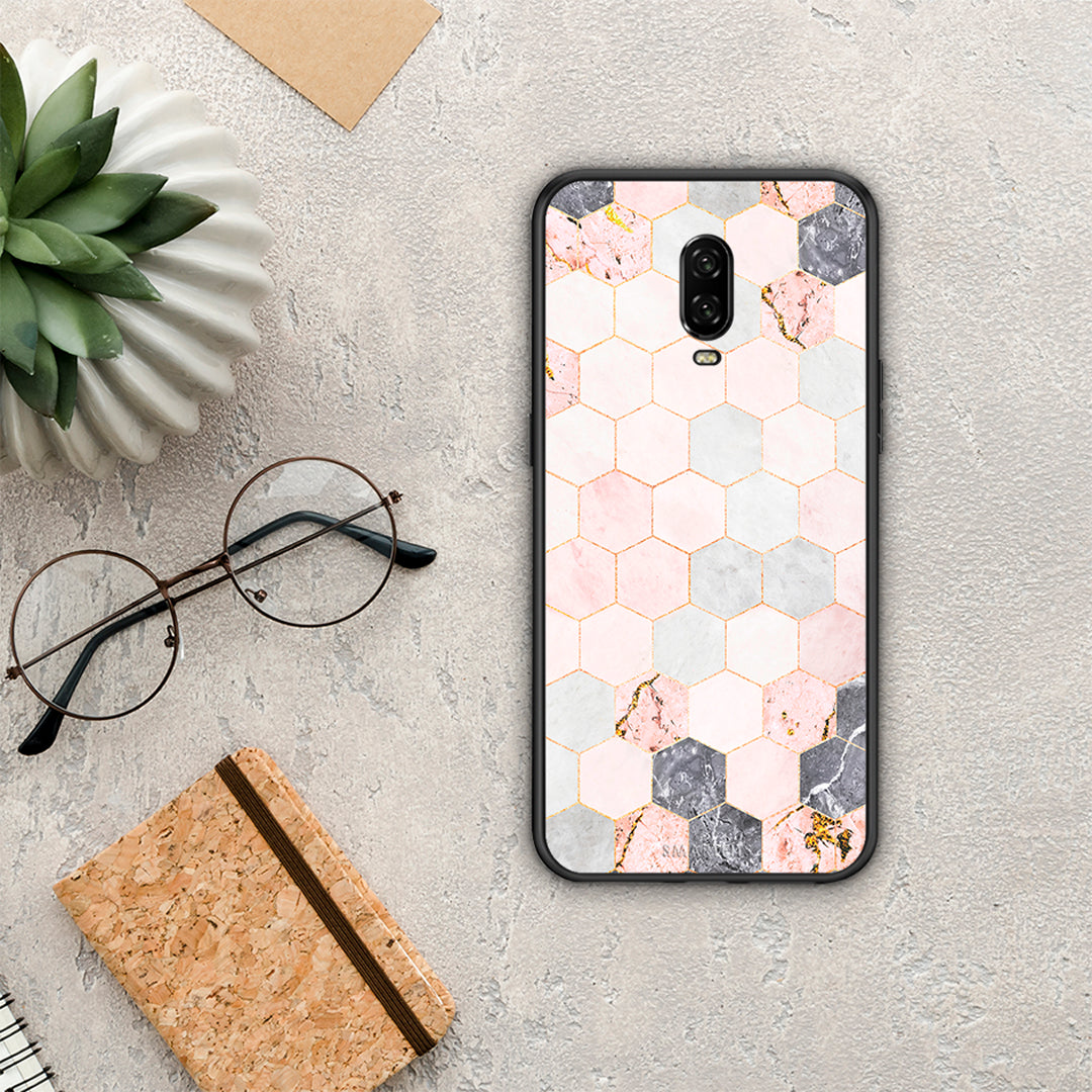 Marble Hexagon Pink - OnePlus 6T case