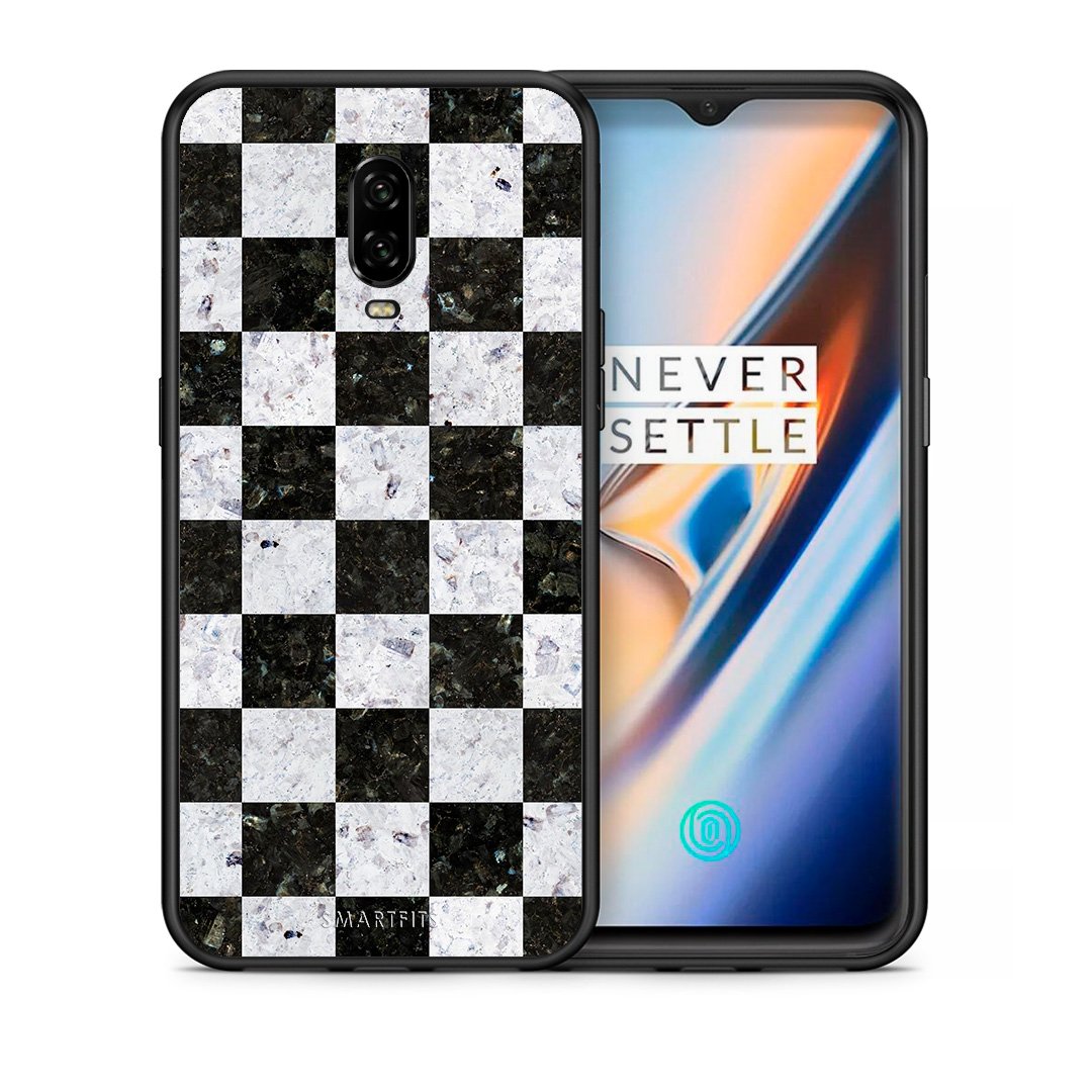 Θήκη OnePlus 6T Square Geometric Marble από τη Smartfits με σχέδιο στο πίσω μέρος και μαύρο περίβλημα | OnePlus 6T Square Geometric Marble case with colorful back and black bezels