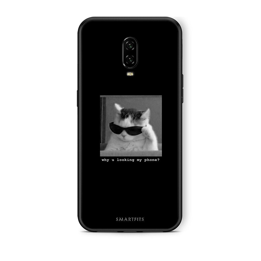 OnePlus 6T Meme Cat θήκη από τη Smartfits με σχέδιο στο πίσω μέρος και μαύρο περίβλημα | Smartphone case with colorful back and black bezels by Smartfits