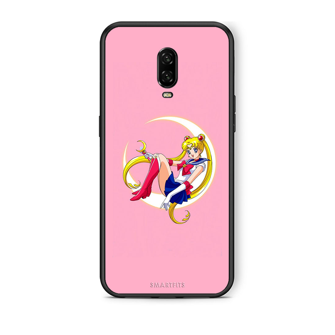 OnePlus 6T Moon Girl θήκη από τη Smartfits με σχέδιο στο πίσω μέρος και μαύρο περίβλημα | Smartphone case with colorful back and black bezels by Smartfits