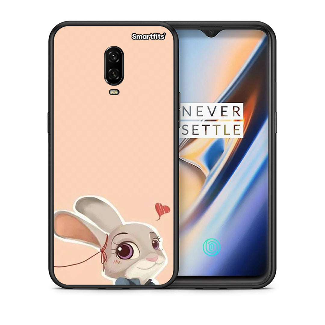 Θήκη OnePlus 6T Nick Wilde And Judy Hopps Love 2 από τη Smartfits με σχέδιο στο πίσω μέρος και μαύρο περίβλημα | OnePlus 6T Nick Wilde And Judy Hopps Love 2 case with colorful back and black bezels