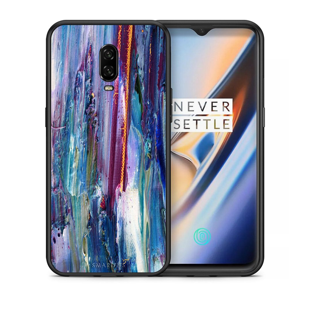 Θήκη OnePlus 6T Winter Paint από τη Smartfits με σχέδιο στο πίσω μέρος και μαύρο περίβλημα | OnePlus 6T Winter Paint case with colorful back and black bezels