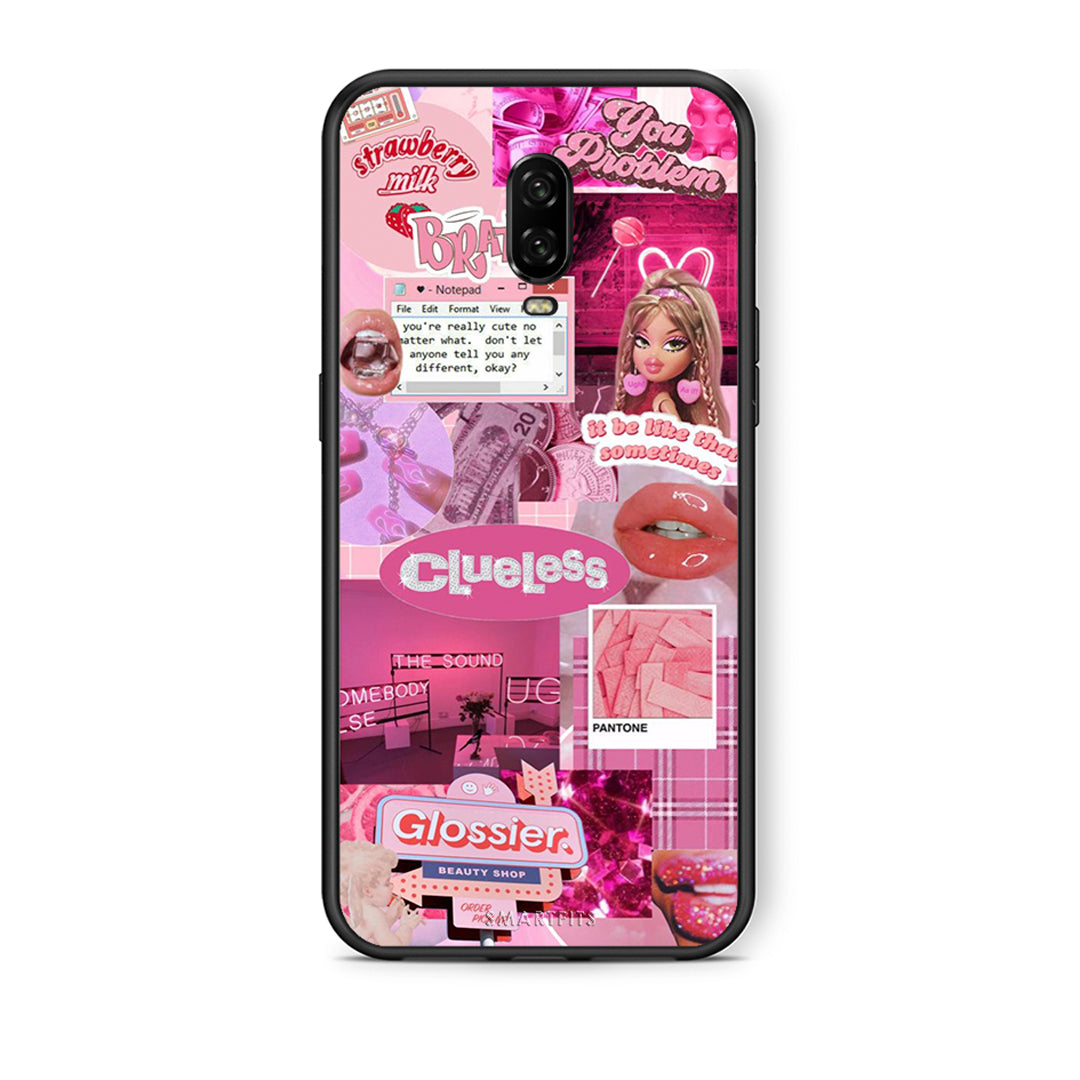 OnePlus 6T Pink Love Θήκη Αγίου Βαλεντίνου από τη Smartfits με σχέδιο στο πίσω μέρος και μαύρο περίβλημα | Smartphone case with colorful back and black bezels by Smartfits