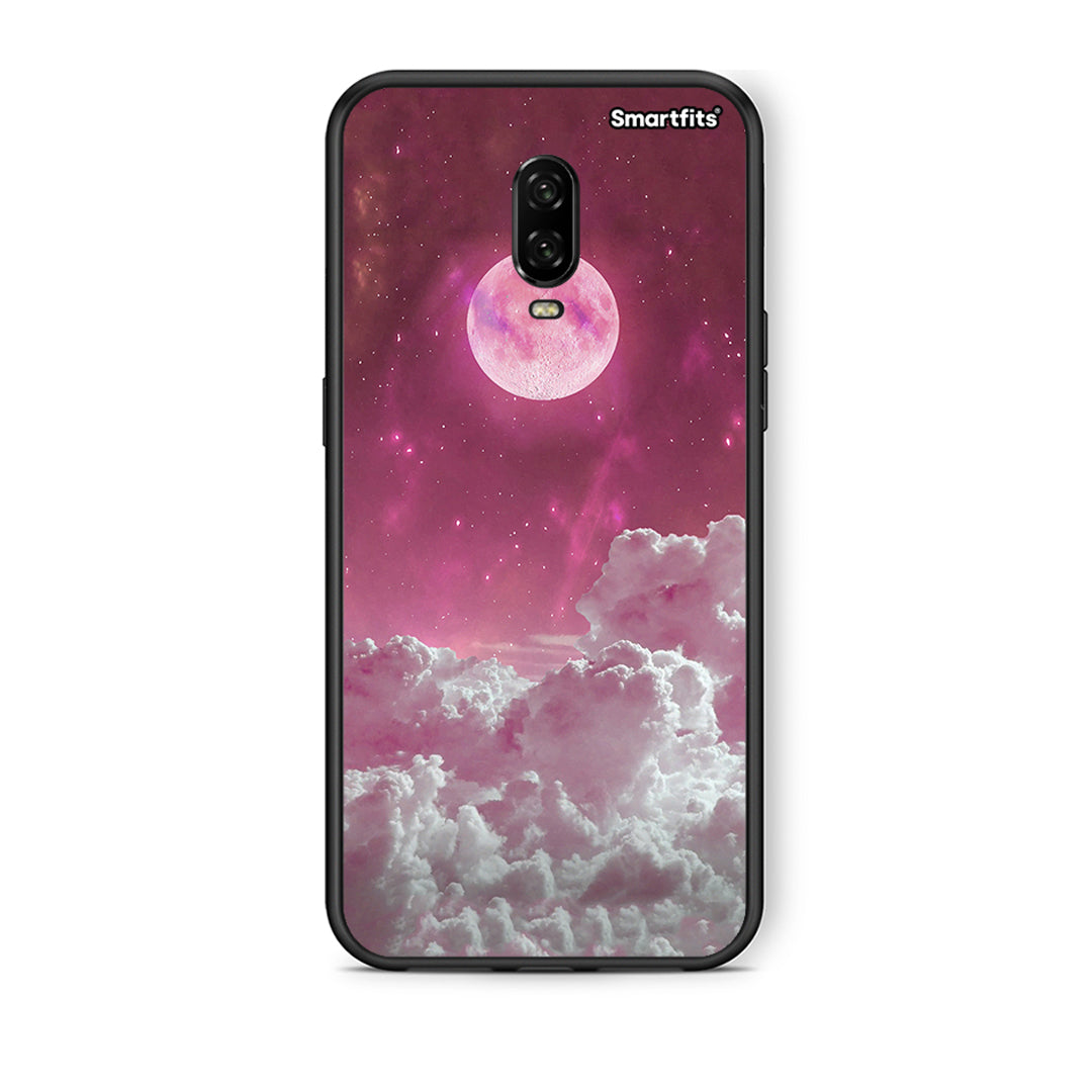 OnePlus 6 Pink Moon θήκη από τη Smartfits με σχέδιο στο πίσω μέρος και μαύρο περίβλημα | Smartphone case with colorful back and black bezels by Smartfits