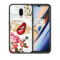 Thumbnail for Θήκη OnePlus 6T Red Lips από τη Smartfits με σχέδιο στο πίσω μέρος και μαύρο περίβλημα | OnePlus 6T Red Lips case with colorful back and black bezels