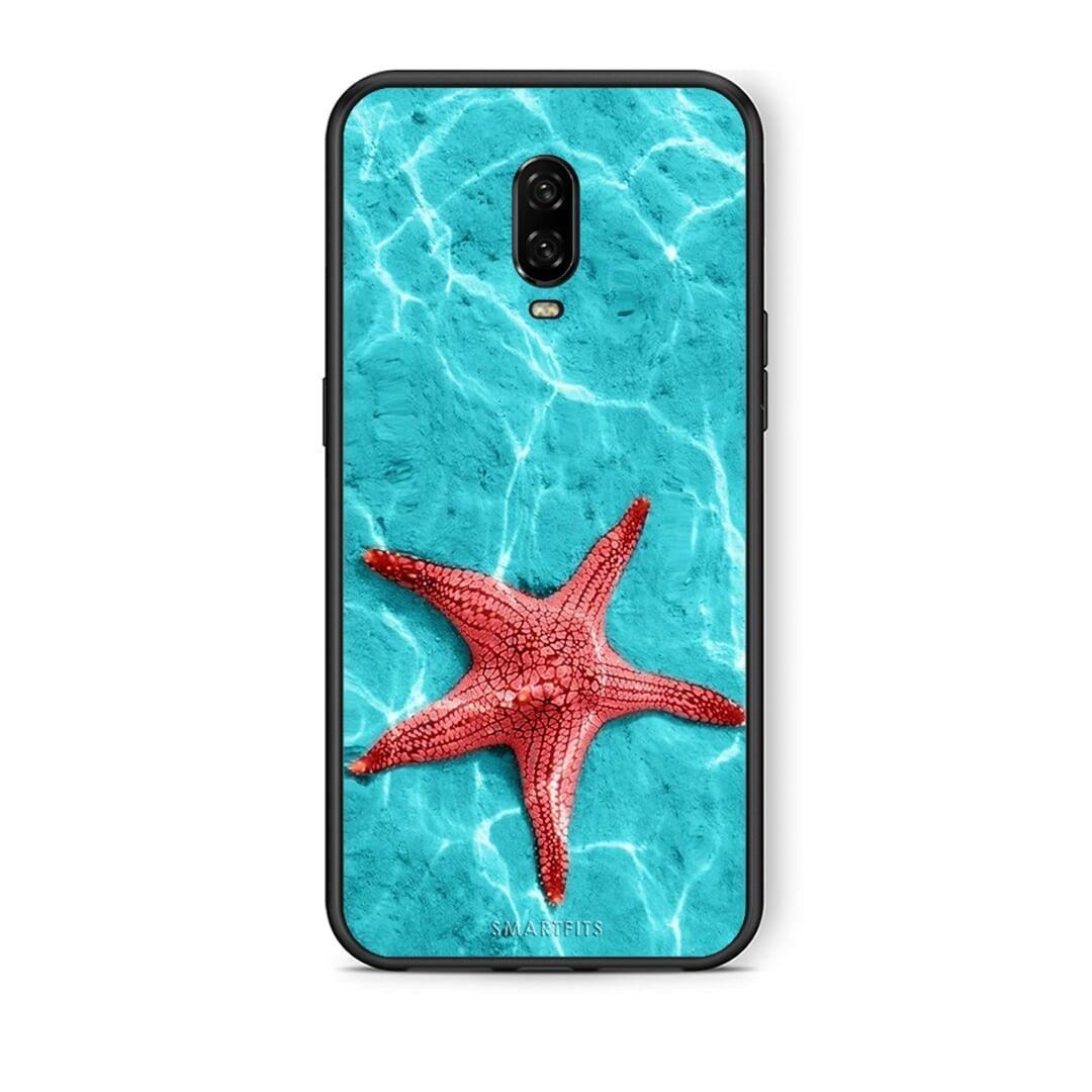 OnePlus 6T Red Starfish Θήκη από τη Smartfits με σχέδιο στο πίσω μέρος και μαύρο περίβλημα | Smartphone case with colorful back and black bezels by Smartfits