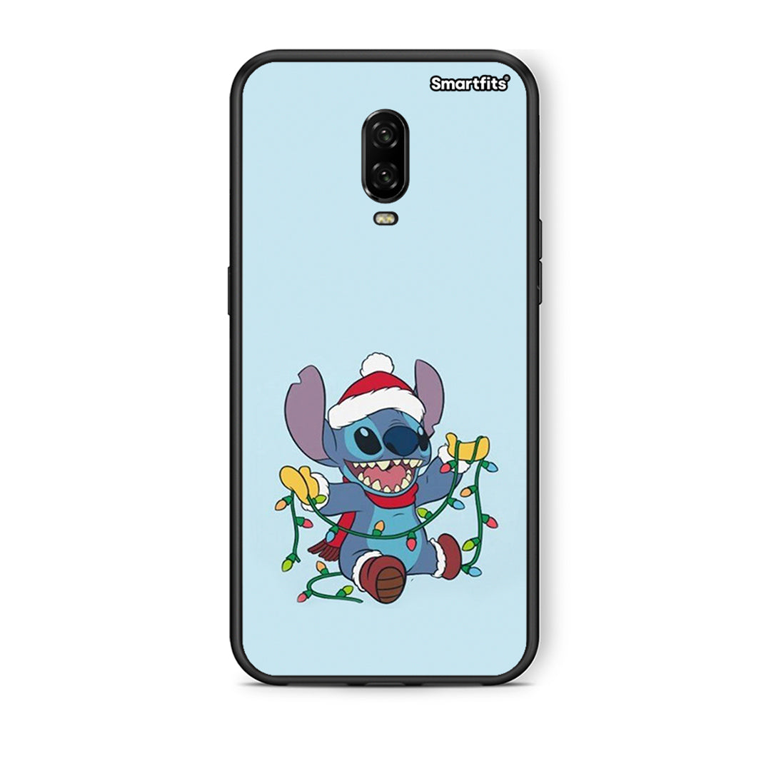 OnePlus 6T Santa Stich θήκη από τη Smartfits με σχέδιο στο πίσω μέρος και μαύρο περίβλημα | Smartphone case with colorful back and black bezels by Smartfits