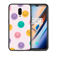 Thumbnail for Θήκη OnePlus 6T Smiley Faces από τη Smartfits με σχέδιο στο πίσω μέρος και μαύρο περίβλημα | OnePlus 6T Smiley Faces case with colorful back and black bezels