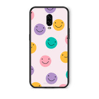 Thumbnail for OnePlus 6T Smiley Faces θήκη από τη Smartfits με σχέδιο στο πίσω μέρος και μαύρο περίβλημα | Smartphone case with colorful back and black bezels by Smartfits