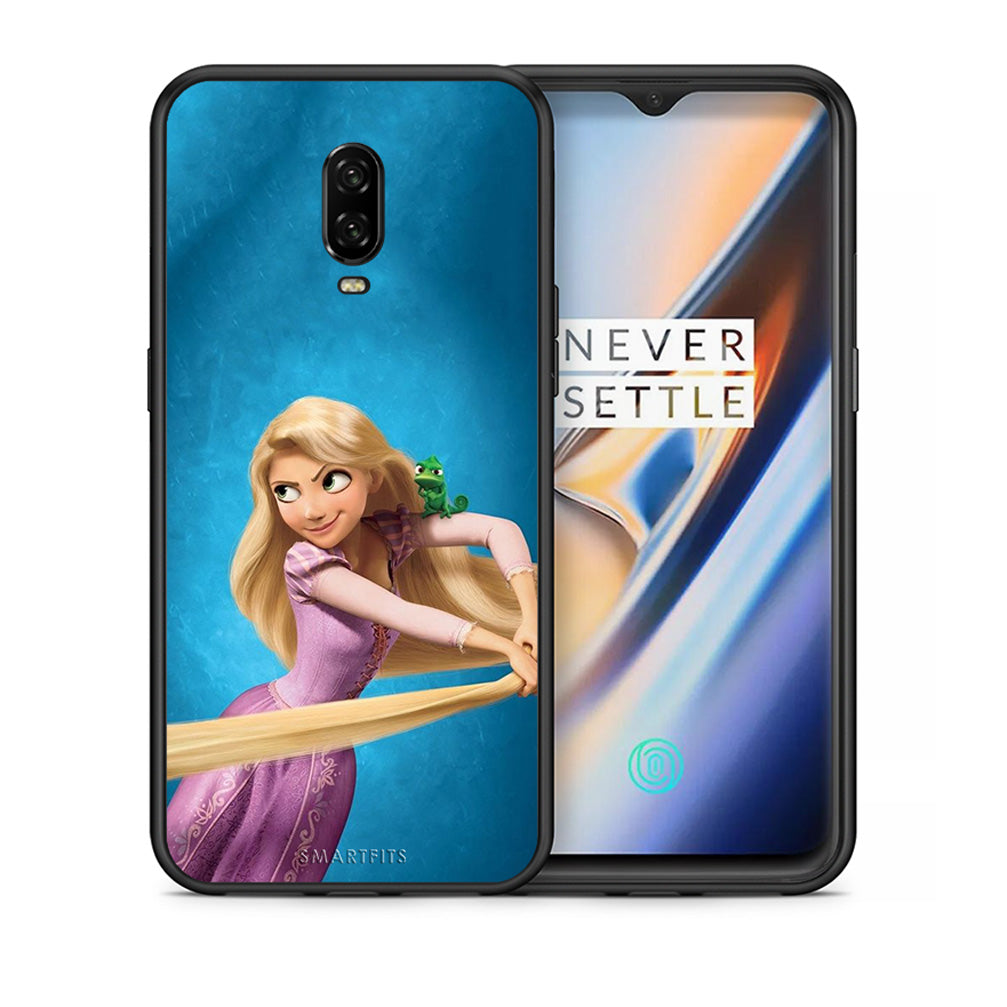 Θήκη Αγίου Βαλεντίνου OnePlus 6T Tangled 2 από τη Smartfits με σχέδιο στο πίσω μέρος και μαύρο περίβλημα | OnePlus 6T Tangled 2 case with colorful back and black bezels