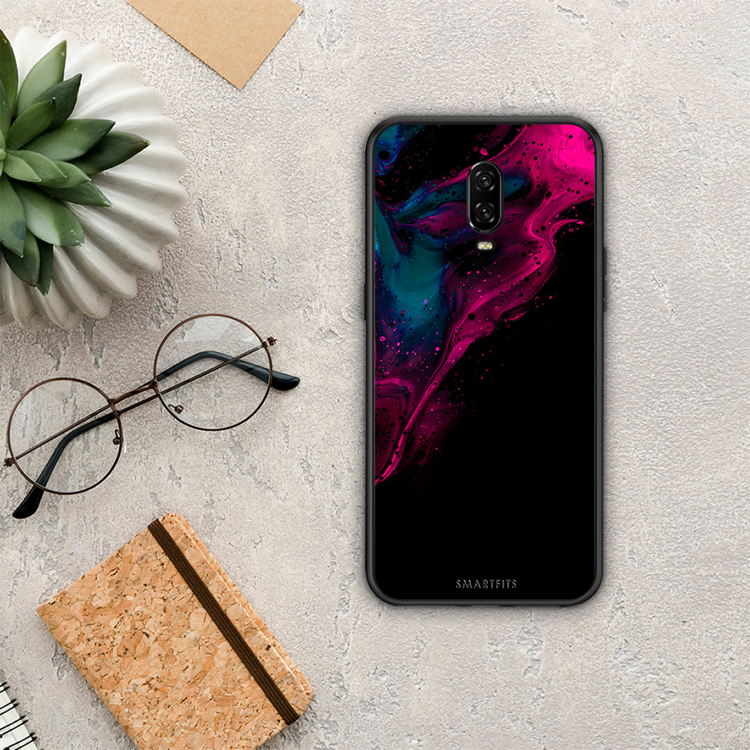 Watercolor Pink Black - OnePlus 6T case