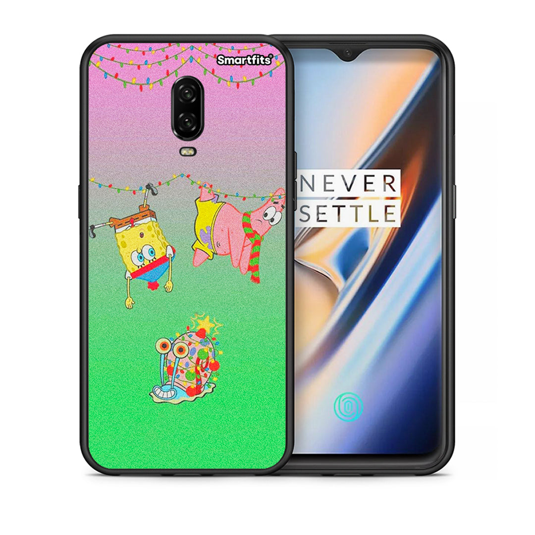 Θήκη OnePlus 6T Xmas Lights από τη Smartfits με σχέδιο στο πίσω μέρος και μαύρο περίβλημα | OnePlus 6T Xmas Lights case with colorful back and black bezels