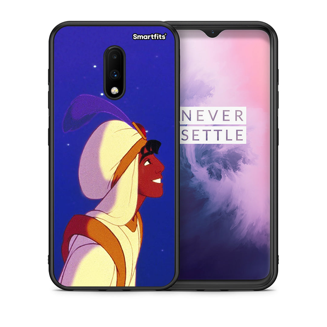 Θήκη OnePlus 7 Alladin And Jasmine Love 1 από τη Smartfits με σχέδιο στο πίσω μέρος και μαύρο περίβλημα | OnePlus 7 Alladin And Jasmine Love 1 case with colorful back and black bezels