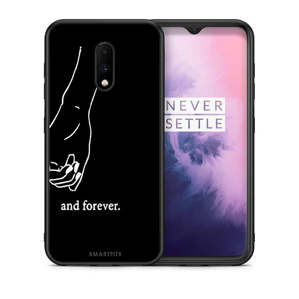 Θήκη Αγίου Βαλεντίνου OnePlus 7 Always & Forever 2 από τη Smartfits με σχέδιο στο πίσω μέρος και μαύρο περίβλημα | OnePlus 7 Always & Forever 2 case with colorful back and black bezels