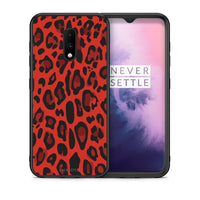Thumbnail for Θήκη OnePlus 7 Red Leopard Animal από τη Smartfits με σχέδιο στο πίσω μέρος και μαύρο περίβλημα | OnePlus 7 Red Leopard Animal case with colorful back and black bezels