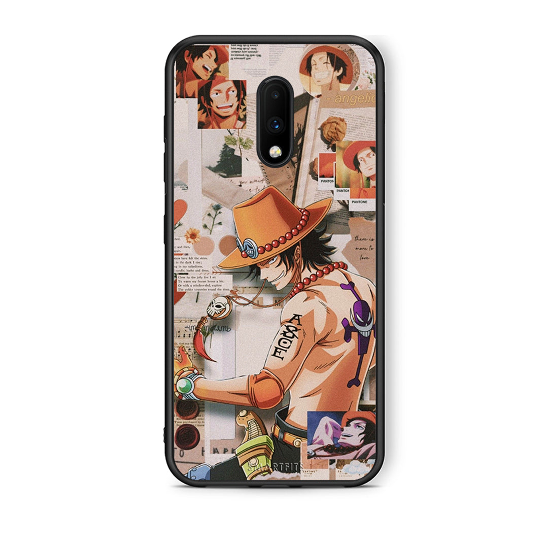 OnePlus 7 Anime Collage θήκη από τη Smartfits με σχέδιο στο πίσω μέρος και μαύρο περίβλημα | Smartphone case with colorful back and black bezels by Smartfits