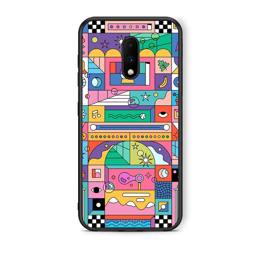 OnePlus 7 Bubbles Soap θήκη από τη Smartfits με σχέδιο στο πίσω μέρος και μαύρο περίβλημα | Smartphone case with colorful back and black bezels by Smartfits