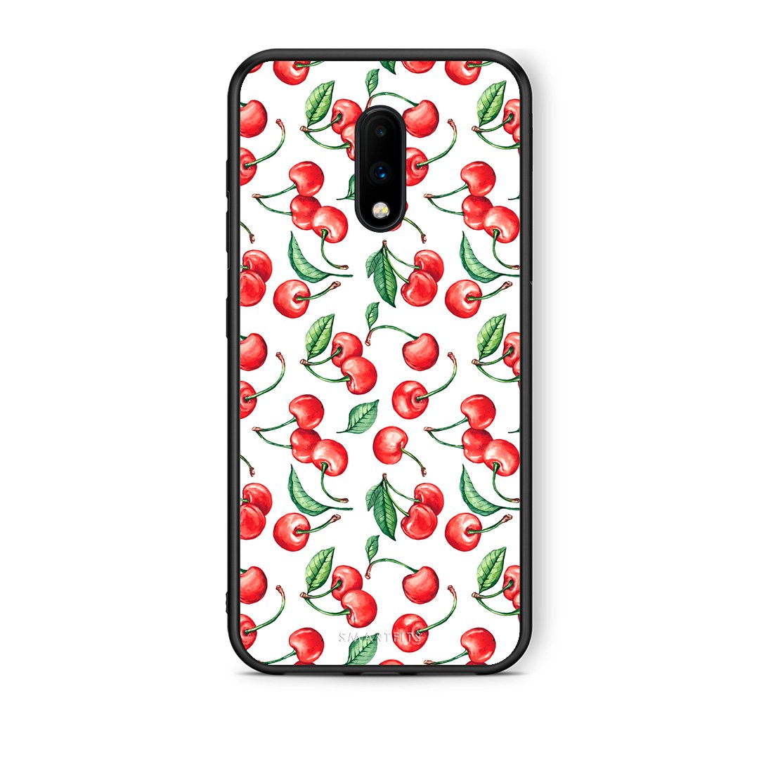 OnePlus 7 Cherry Summer θήκη από τη Smartfits με σχέδιο στο πίσω μέρος και μαύρο περίβλημα | Smartphone case with colorful back and black bezels by Smartfits