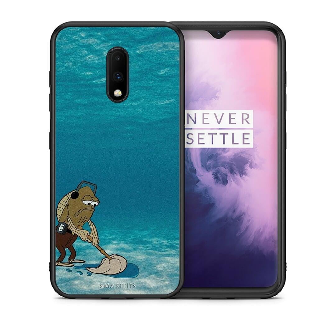 Θήκη OnePlus 7 Clean The Ocean από τη Smartfits με σχέδιο στο πίσω μέρος και μαύρο περίβλημα | OnePlus 7 Clean The Ocean case with colorful back and black bezels