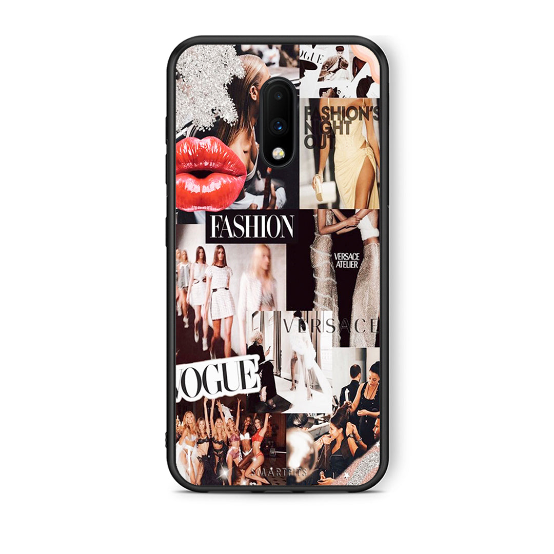 OnePlus 7 Collage Fashion Θήκη Αγίου Βαλεντίνου από τη Smartfits με σχέδιο στο πίσω μέρος και μαύρο περίβλημα | Smartphone case with colorful back and black bezels by Smartfits