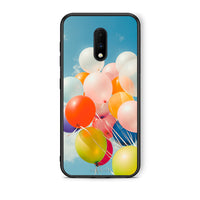 Thumbnail for OnePlus 7 Colorful Balloons θήκη από τη Smartfits με σχέδιο στο πίσω μέρος και μαύρο περίβλημα | Smartphone case with colorful back and black bezels by Smartfits
