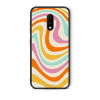 Thumbnail for OnePlus 7 Colourful Waves θήκη από τη Smartfits με σχέδιο στο πίσω μέρος και μαύρο περίβλημα | Smartphone case with colorful back and black bezels by Smartfits