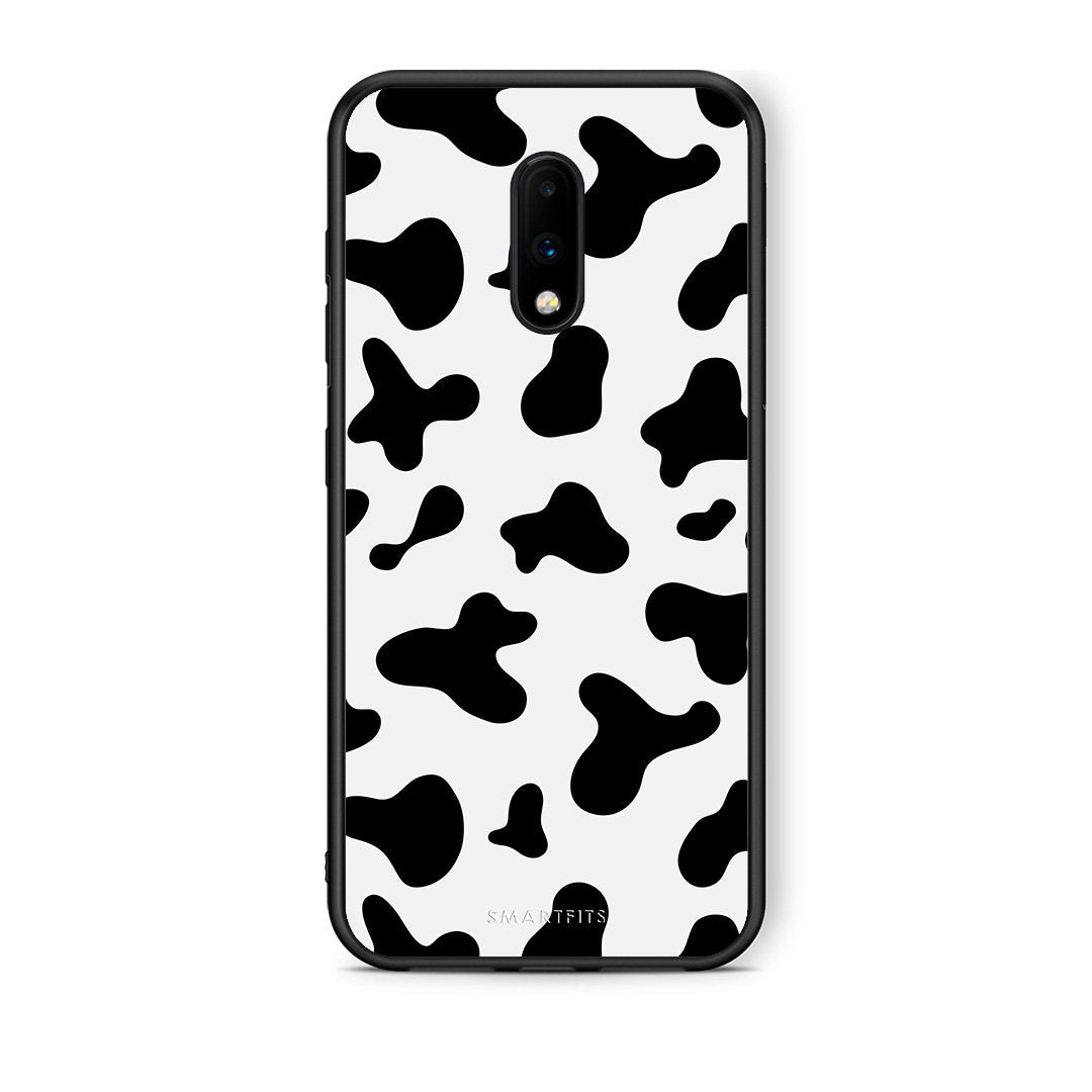 OnePlus 7 Cow Print θήκη από τη Smartfits με σχέδιο στο πίσω μέρος και μαύρο περίβλημα | Smartphone case with colorful back and black bezels by Smartfits