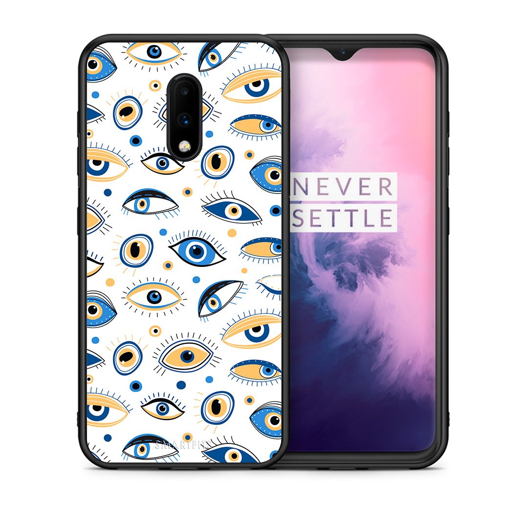 Θήκη OnePlus 7 Ftou Ftou από τη Smartfits με σχέδιο στο πίσω μέρος και μαύρο περίβλημα | OnePlus 7 Ftou Ftou case with colorful back and black bezels