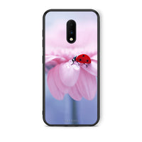 Thumbnail for OnePlus 7 Ladybug Flower θήκη από τη Smartfits με σχέδιο στο πίσω μέρος και μαύρο περίβλημα | Smartphone case with colorful back and black bezels by Smartfits