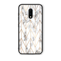 Thumbnail for 44 - OnePlus 7 Gold Geometric Marble case, cover, bumper