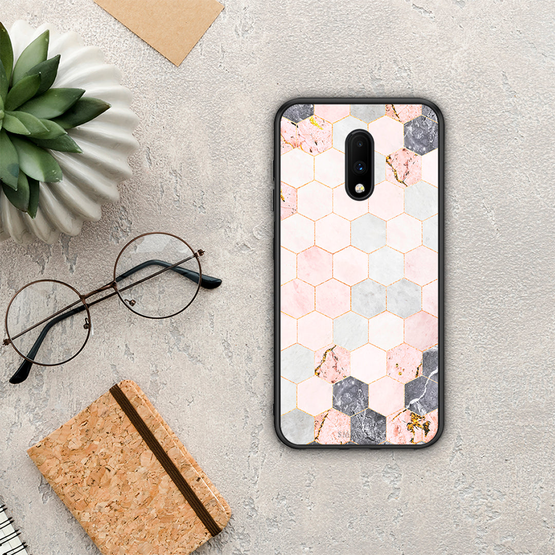 Marble Hexagon Pink - OnePlus 7 case