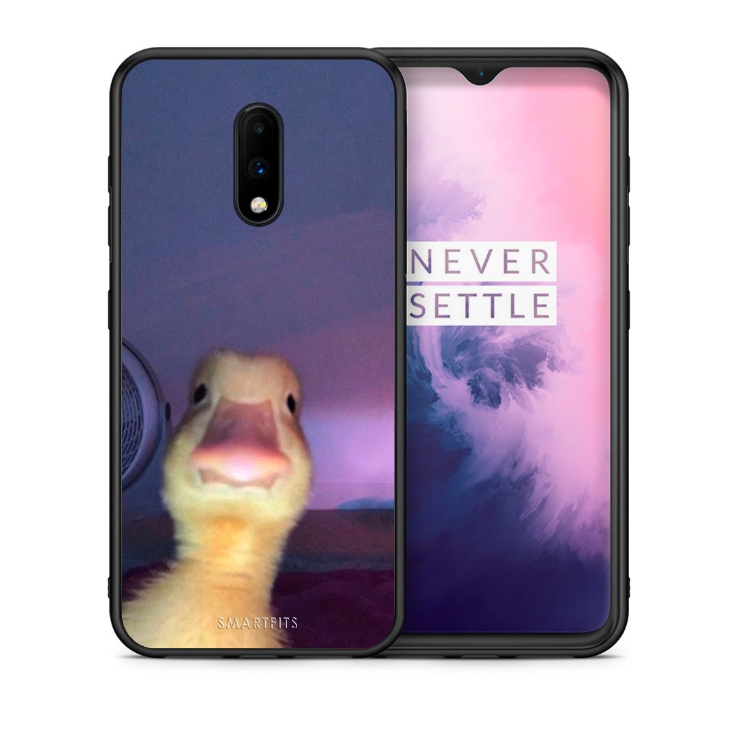 Θήκη OnePlus 7 Meme Duck από τη Smartfits με σχέδιο στο πίσω μέρος και μαύρο περίβλημα | OnePlus 7 Meme Duck case with colorful back and black bezels