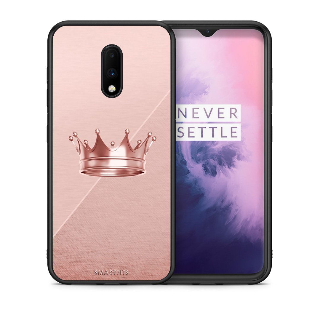 Θήκη OnePlus 7 Crown Minimal από τη Smartfits με σχέδιο στο πίσω μέρος και μαύρο περίβλημα | OnePlus 7 Crown Minimal case with colorful back and black bezels