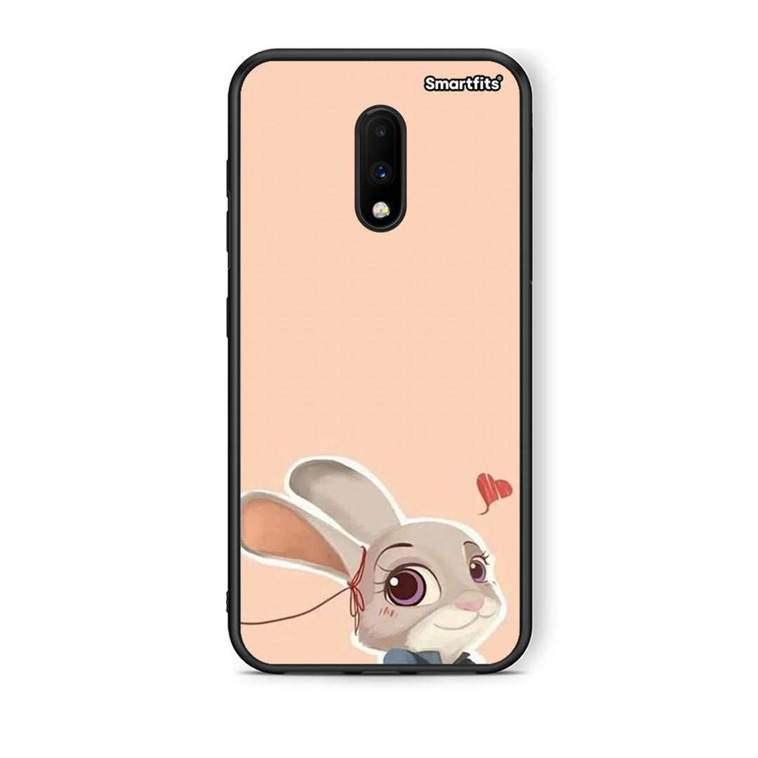 OnePlus 7 Nick Wilde And Judy Hopps Love 2 θήκη από τη Smartfits με σχέδιο στο πίσω μέρος και μαύρο περίβλημα | Smartphone case with colorful back and black bezels by Smartfits