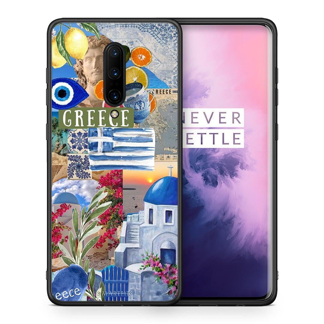 Θήκη OnePlus 7 Pro All Greek από τη Smartfits με σχέδιο στο πίσω μέρος και μαύρο περίβλημα | OnePlus 7 Pro All Greek case with colorful back and black bezels