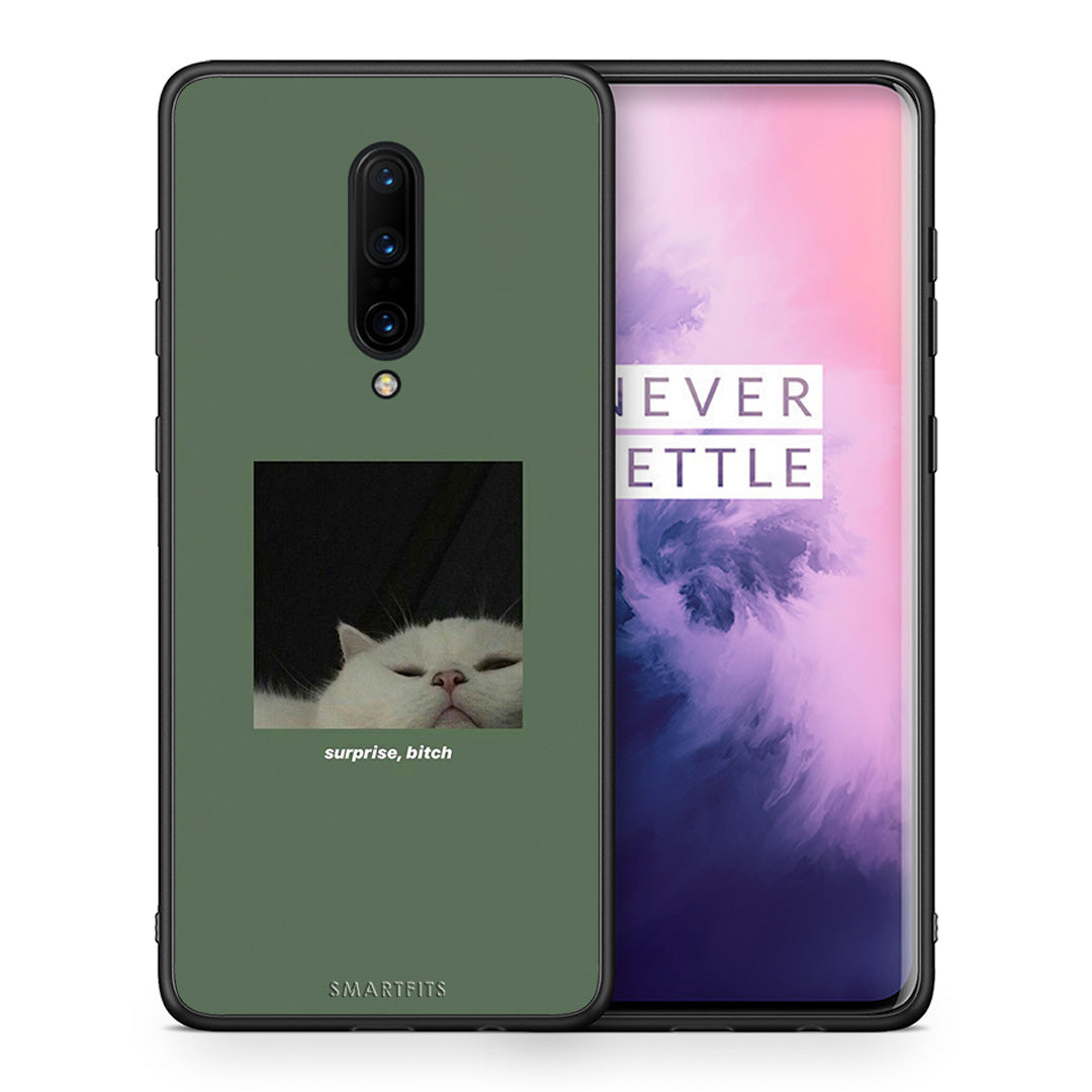 Θήκη OnePlus 7 Pro Bitch Surprise από τη Smartfits με σχέδιο στο πίσω μέρος και μαύρο περίβλημα | OnePlus 7 Pro Bitch Surprise case with colorful back and black bezels