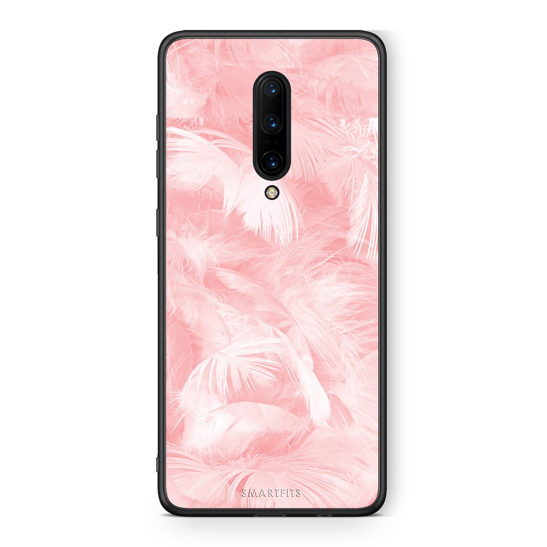 33 - OnePlus 7 Pro Pink Feather Boho case, cover, bumper