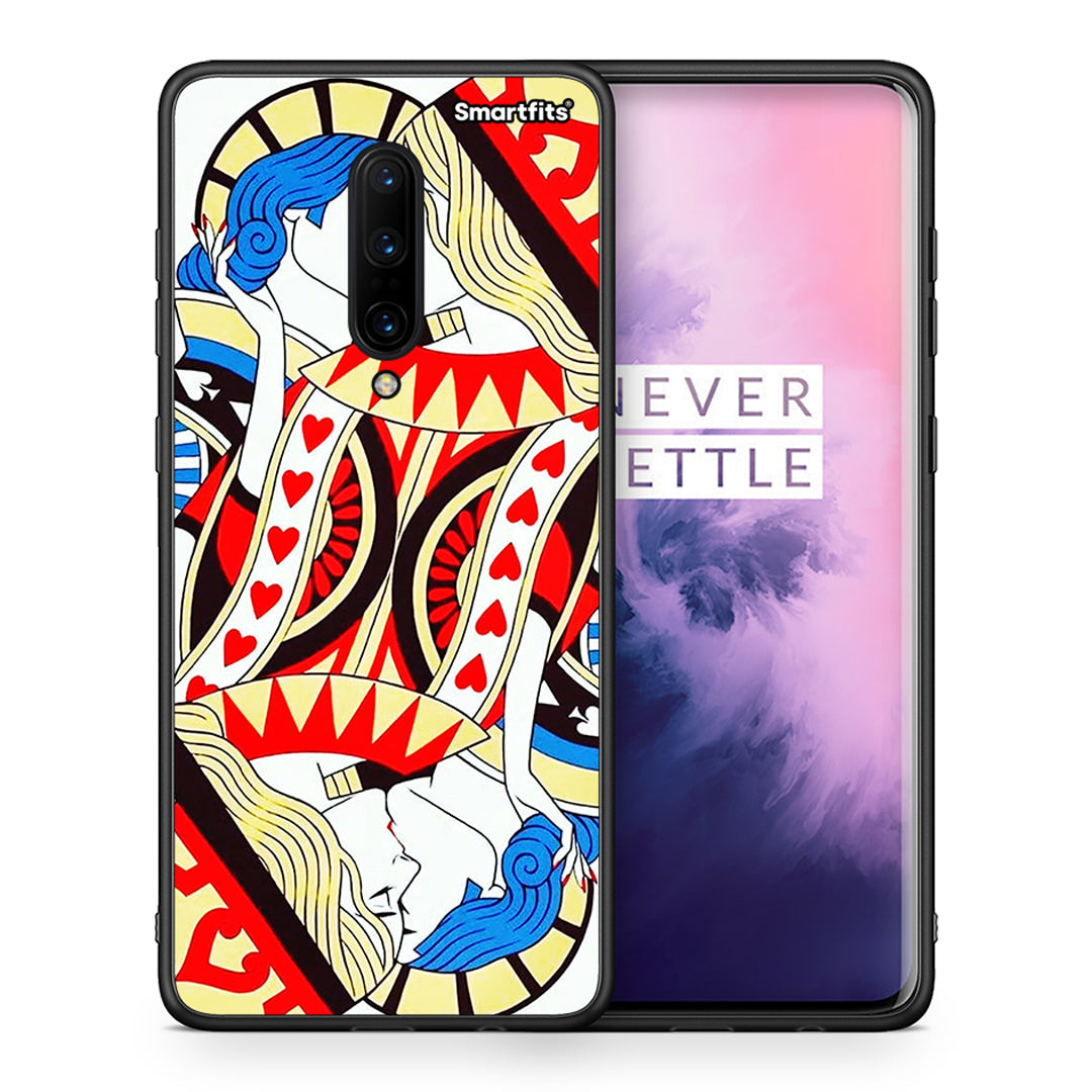 Θήκη OnePlus 7 Pro Card Love από τη Smartfits με σχέδιο στο πίσω μέρος και μαύρο περίβλημα | OnePlus 7 Pro Card Love case with colorful back and black bezels