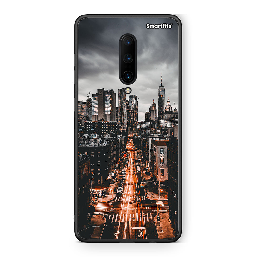 OnePlus 7 Pro City Lights θήκη από τη Smartfits με σχέδιο στο πίσω μέρος και μαύρο περίβλημα | Smartphone case with colorful back and black bezels by Smartfits