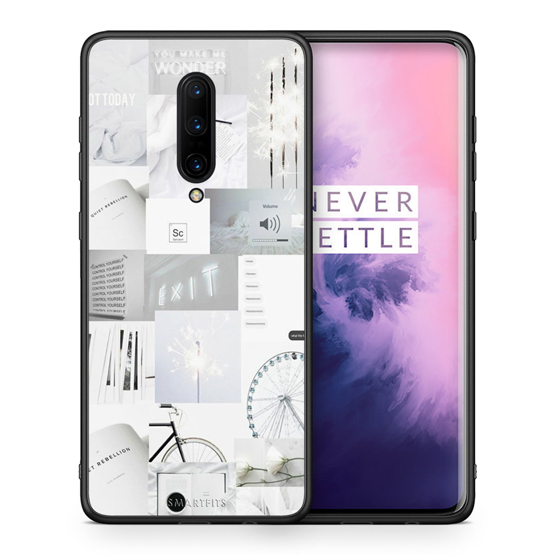 Θήκη Αγίου Βαλεντίνου OnePlus 7 Pro Collage Make Me Wonder από τη Smartfits με σχέδιο στο πίσω μέρος και μαύρο περίβλημα | OnePlus 7 Pro Collage Make Me Wonder case with colorful back and black bezels