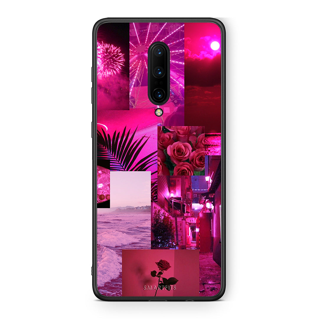 OnePlus 7 Pro Collage Red Roses Θήκη Αγίου Βαλεντίνου από τη Smartfits με σχέδιο στο πίσω μέρος και μαύρο περίβλημα | Smartphone case with colorful back and black bezels by Smartfits