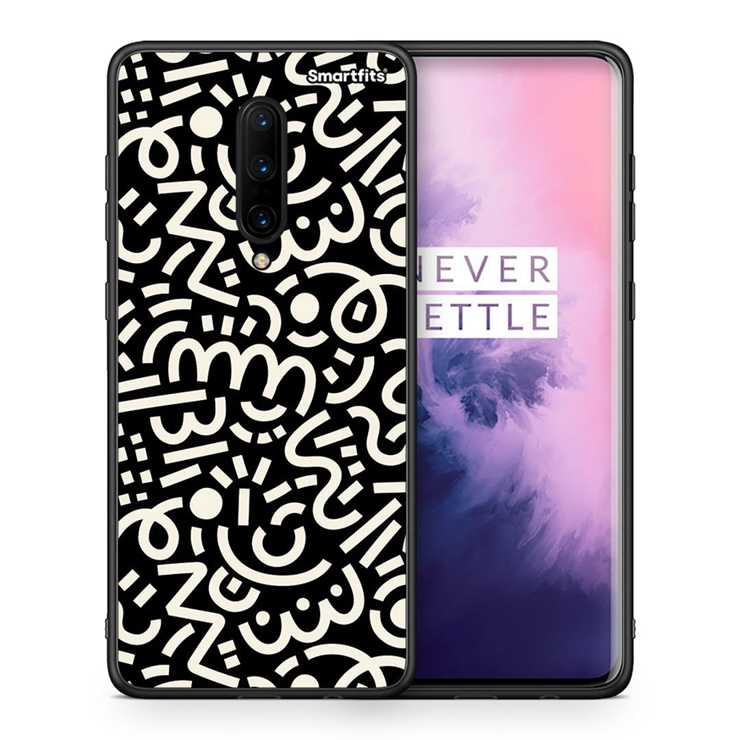 Θήκη OnePlus 7 Pro Doodle Art από τη Smartfits με σχέδιο στο πίσω μέρος και μαύρο περίβλημα | OnePlus 7 Pro Doodle Art case with colorful back and black bezels