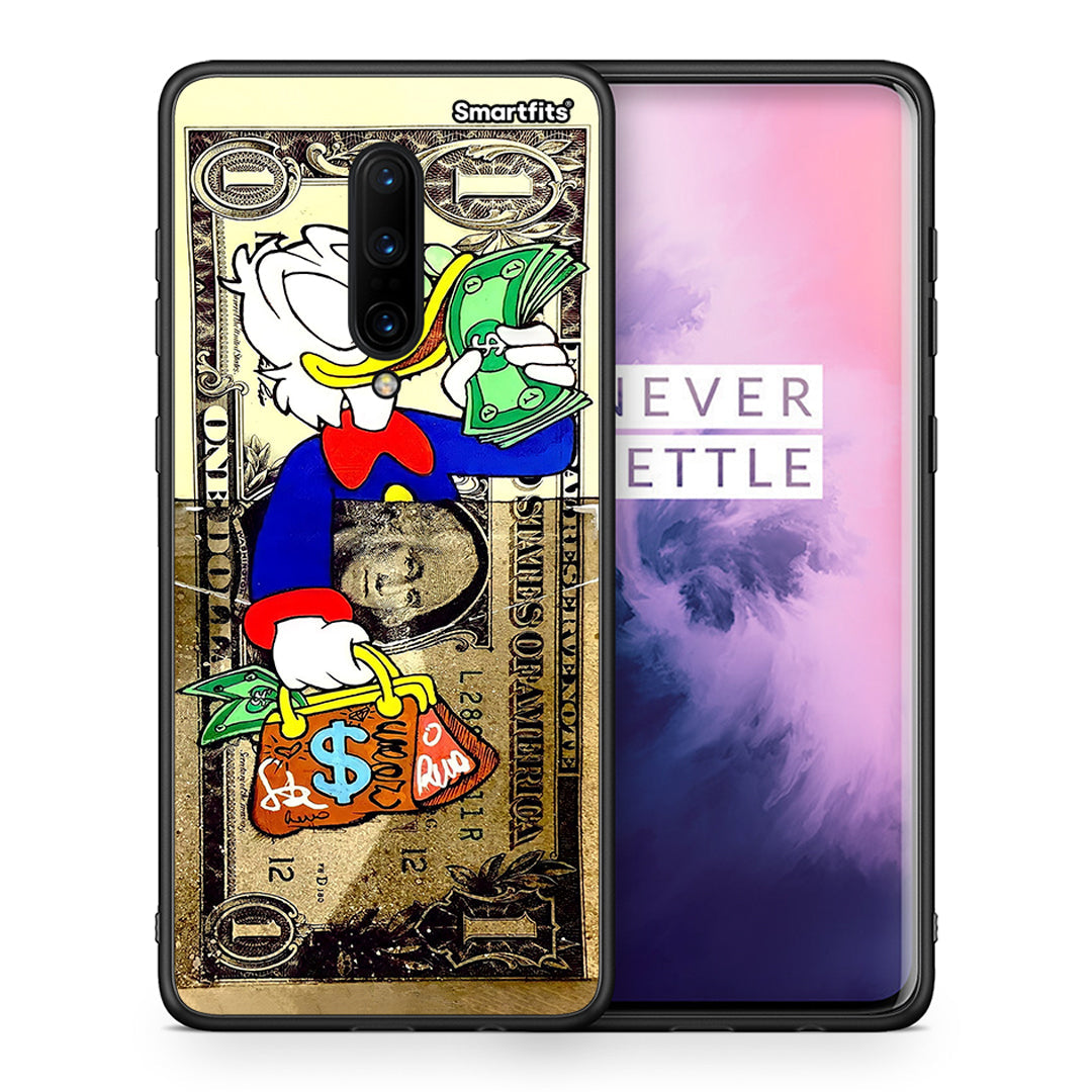 Θήκη OnePlus 7 Pro Duck Money από τη Smartfits με σχέδιο στο πίσω μέρος και μαύρο περίβλημα | OnePlus 7 Pro Duck Money case with colorful back and black bezels