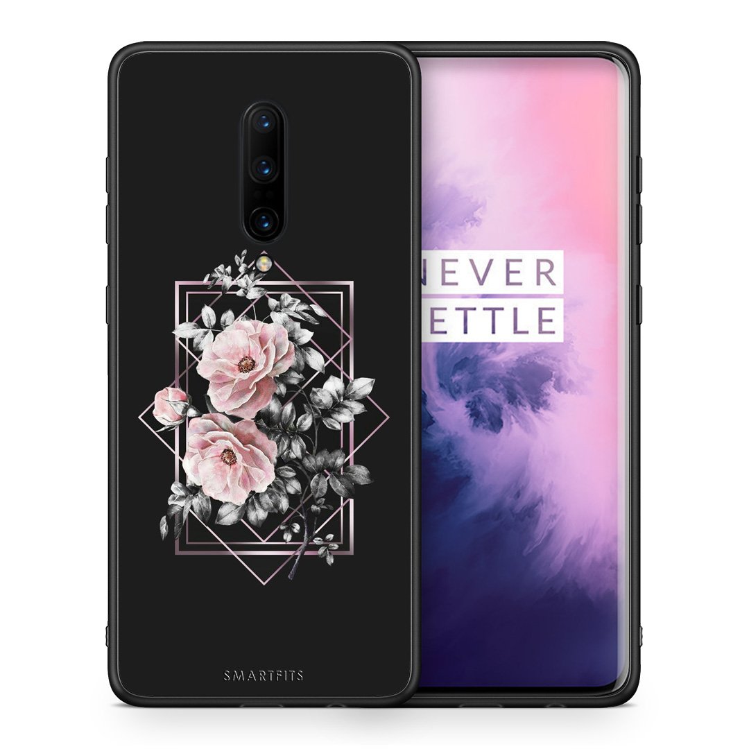 Θήκη OnePlus 7 Pro Frame Flower από τη Smartfits με σχέδιο στο πίσω μέρος και μαύρο περίβλημα | OnePlus 7 Pro Frame Flower case with colorful back and black bezels