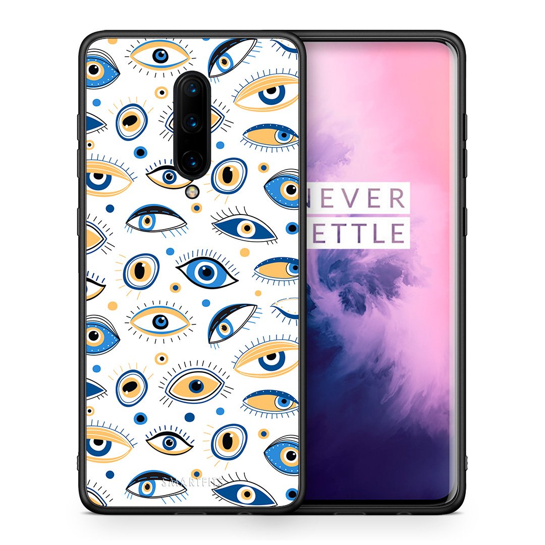 Θήκη OnePlus 7 Pro Ftou Ftou από τη Smartfits με σχέδιο στο πίσω μέρος και μαύρο περίβλημα | OnePlus 7 Pro Ftou Ftou case with colorful back and black bezels