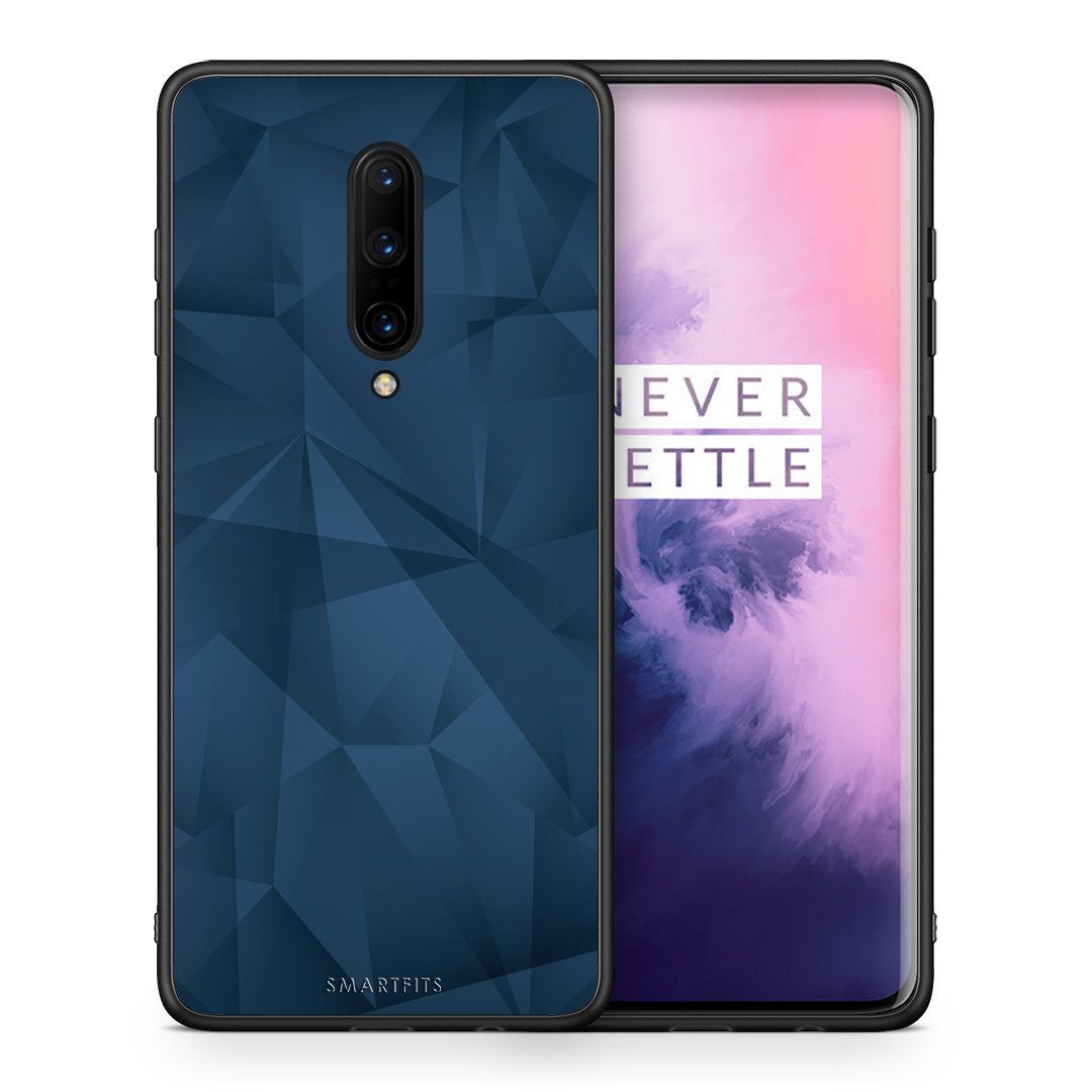 Θήκη OnePlus 7 Pro Blue Abstract Geometric από τη Smartfits με σχέδιο στο πίσω μέρος και μαύρο περίβλημα | OnePlus 7 Pro Blue Abstract Geometric case with colorful back and black bezels