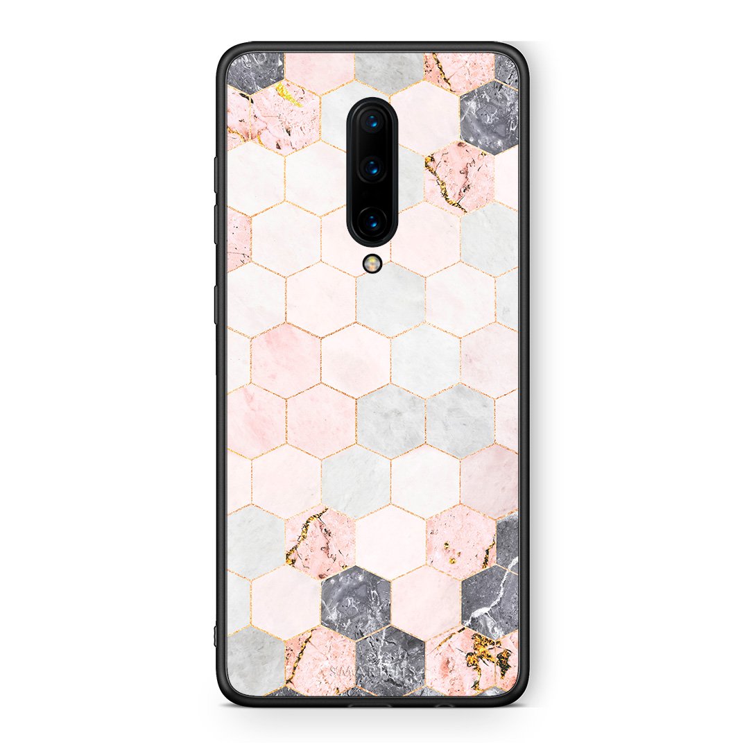 4 - OnePlus 7 Pro Hexagon Pink Marble case, cover, bumper